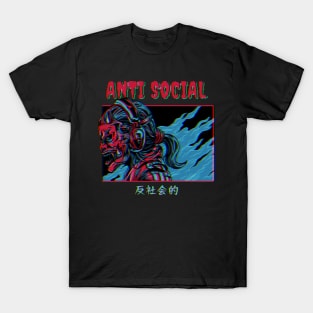 Vaporwave Antisocial Anime Oni Demon T-Shirt